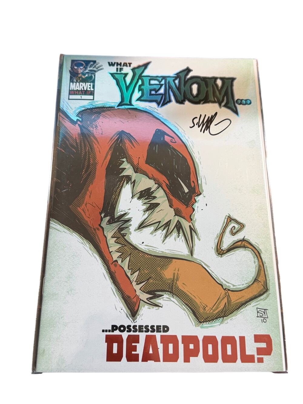 What If Venom Possessed Deadpool Marvel Comic Skottie Young Signed